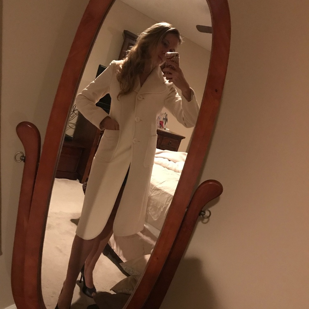 Kennith Cole Winter White Wool Coat Size 2